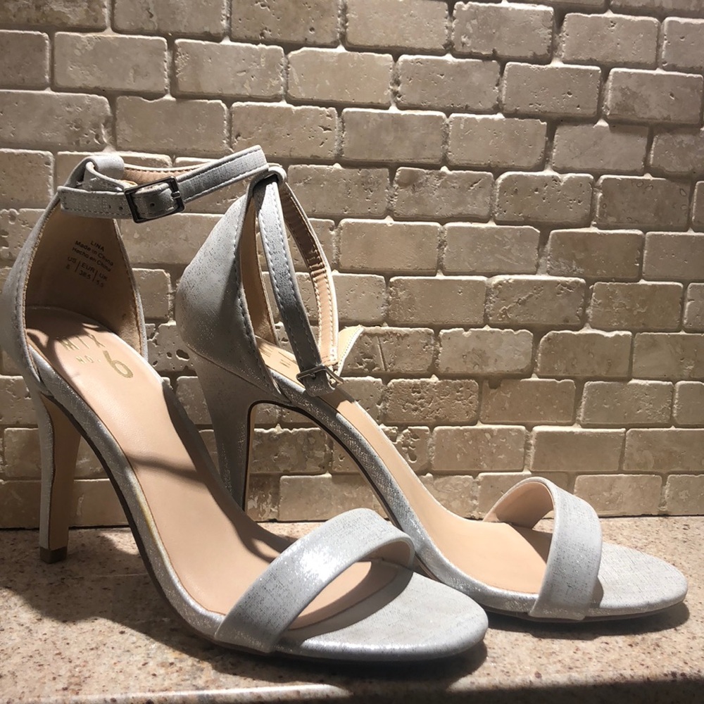 MIX No. 6 Silver Open Toe Heels